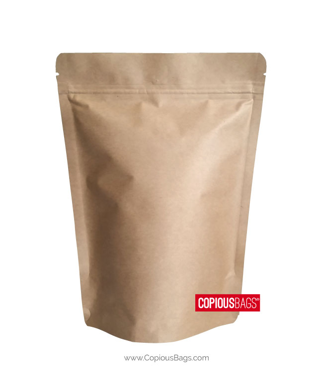 Brown Kraft Kraft Stand Up Paper Bag Ziplock Resealable Zipper Packaging Pouch 
