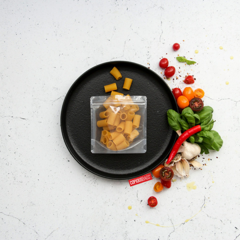 2 oz Clear Stand Up Pouch 5.5x5 60 g | pasta packaging